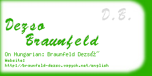 dezso braunfeld business card